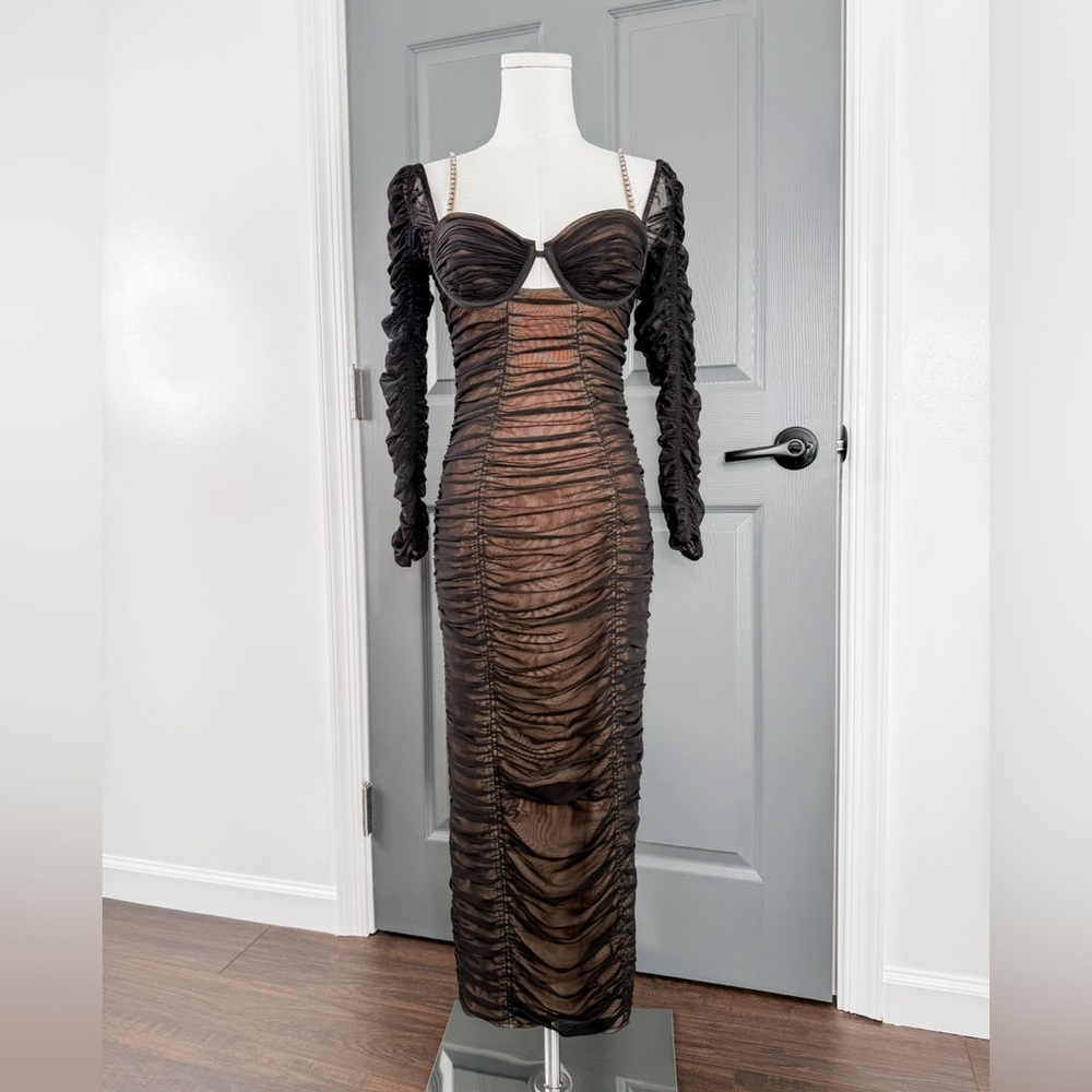 Self-Portrait Ruched Mini Dress - Picture 3 of 8